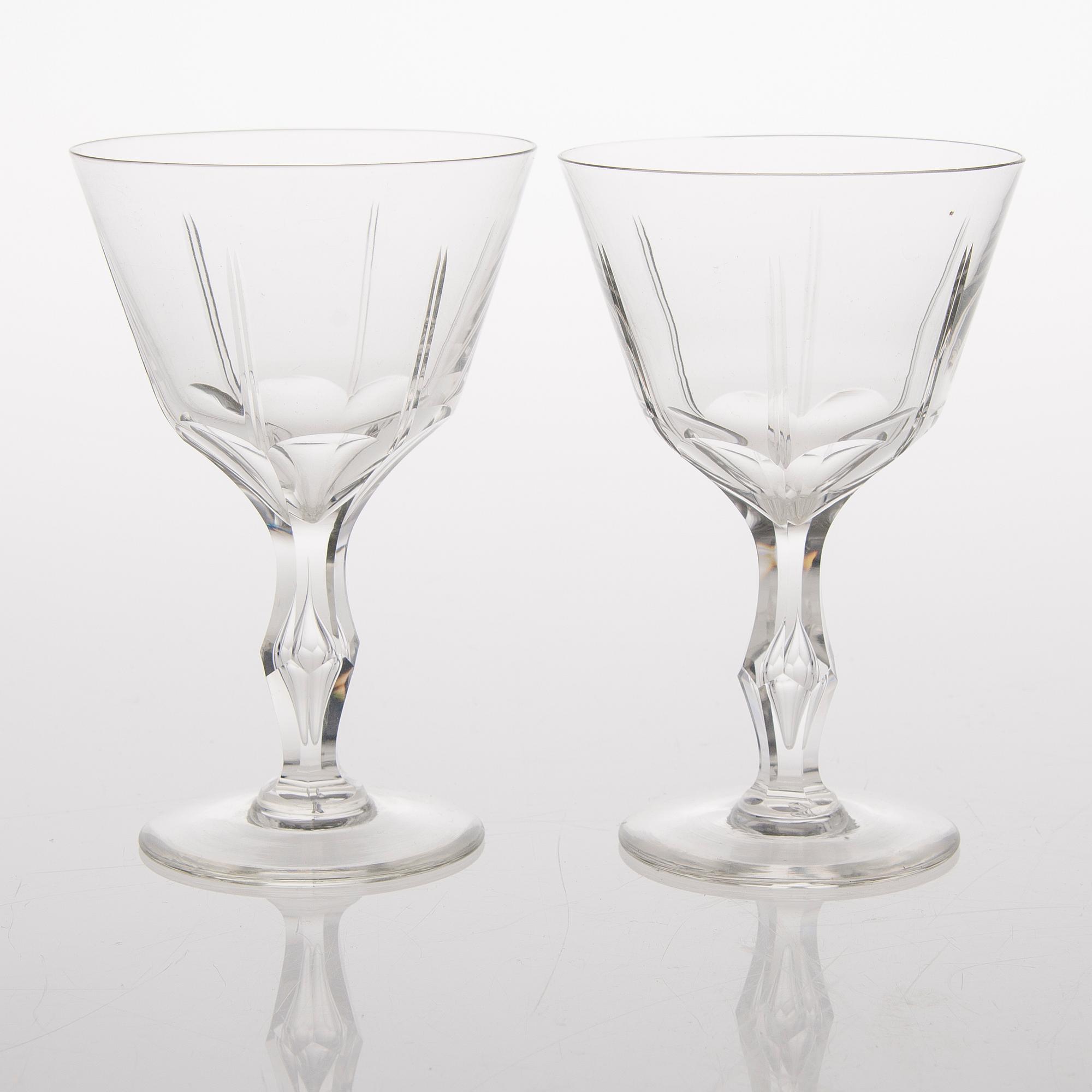 A 72-piece set of footed glassware from the first half of the 20th Century.