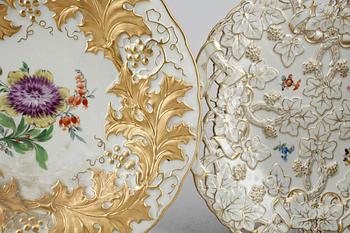 PARTI PORSLIN, 4 delar, meissen/meissenliknande, 1800/1800-tal.