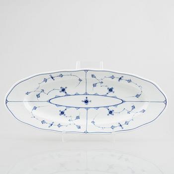 A Large 'Blue Fluted Plain' / 'Musselmalet' porcelain fish platter, Royal Copenhagen, 19th century.
