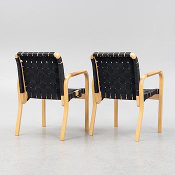 Alvar Aalto, a pair of late 20th century  model 45 armchairs, Artek, Finland.