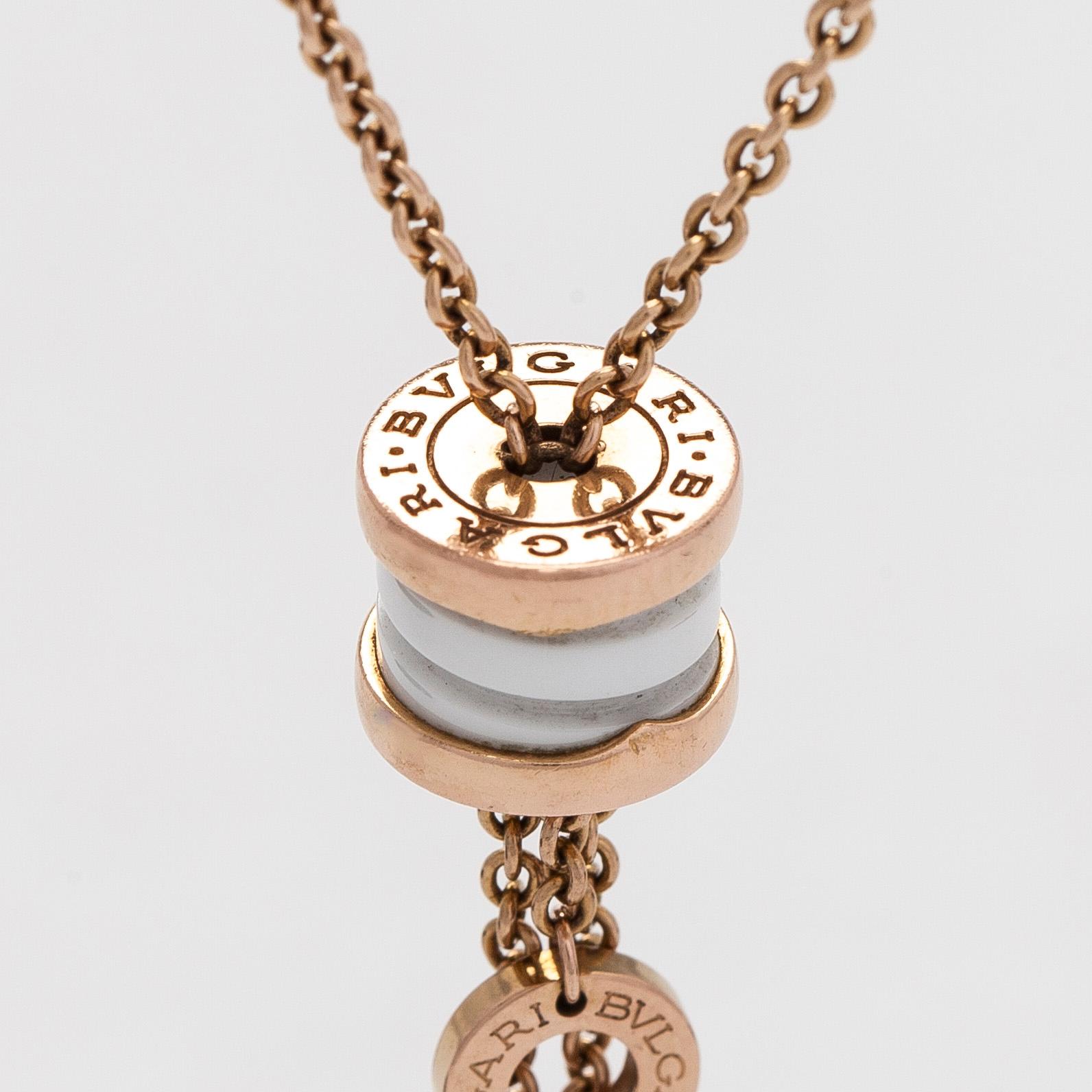 Bulgari, collier, "B.zero1", 18K guld, keramik och diamanter.