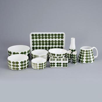 SERVISDELAR, 13 st, porslin, "Berså", Stig Lindberg, Gustavsberg.