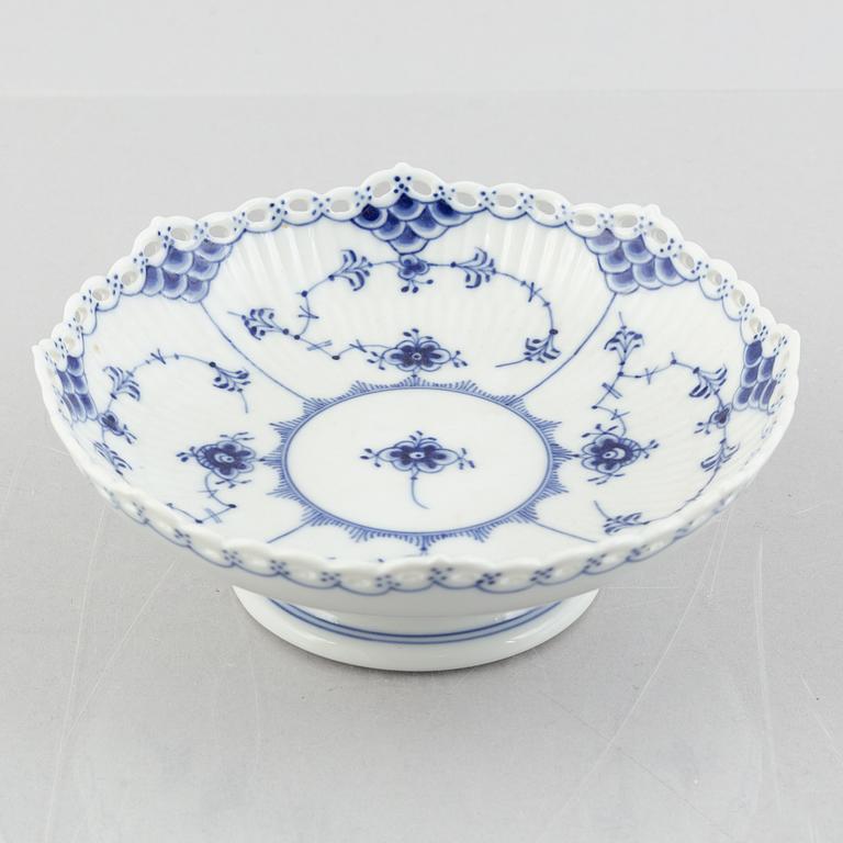 A 'Blue Fluted Full Lace' porcelain dish, Royal Copenhagen, model 1023, 1956.