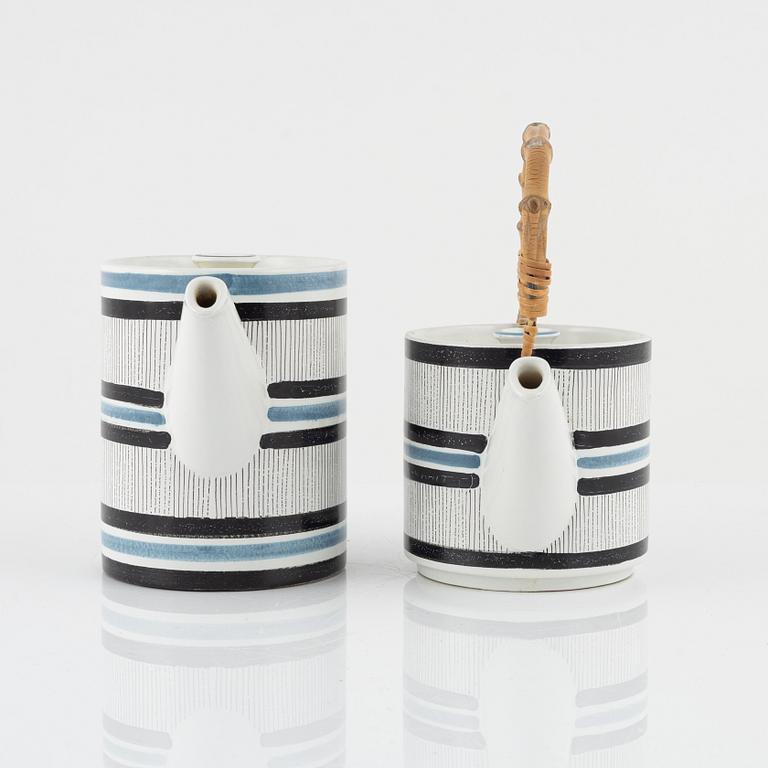 Stig Lindberg, earthenware teapot and coffeepot, Gustavsberg studio, Sweden.