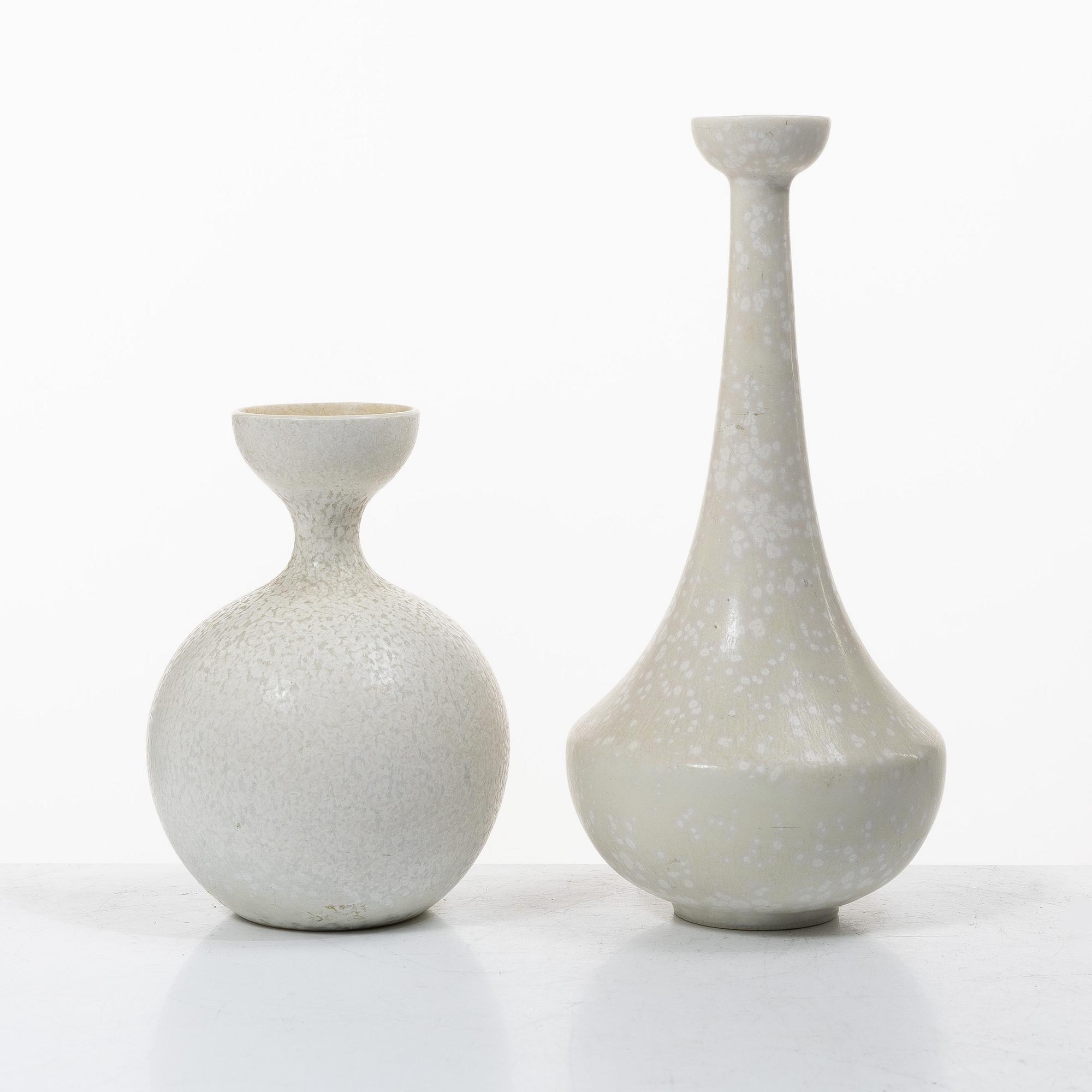 Rörstrand, two vases, Gunnar Nylund and Carl-Harry Stålhane.