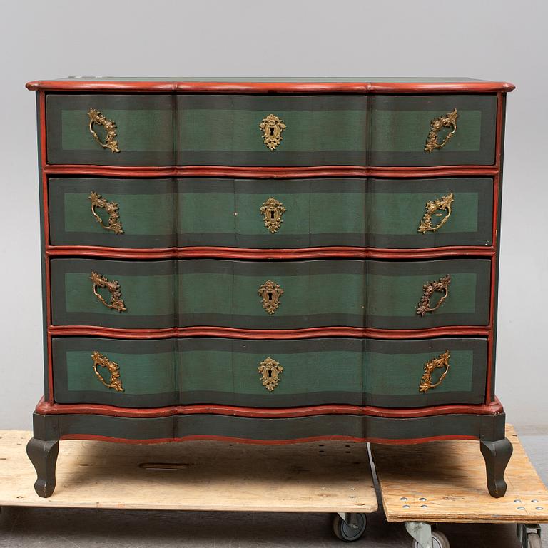 A baroque 18th century chest of drawers.