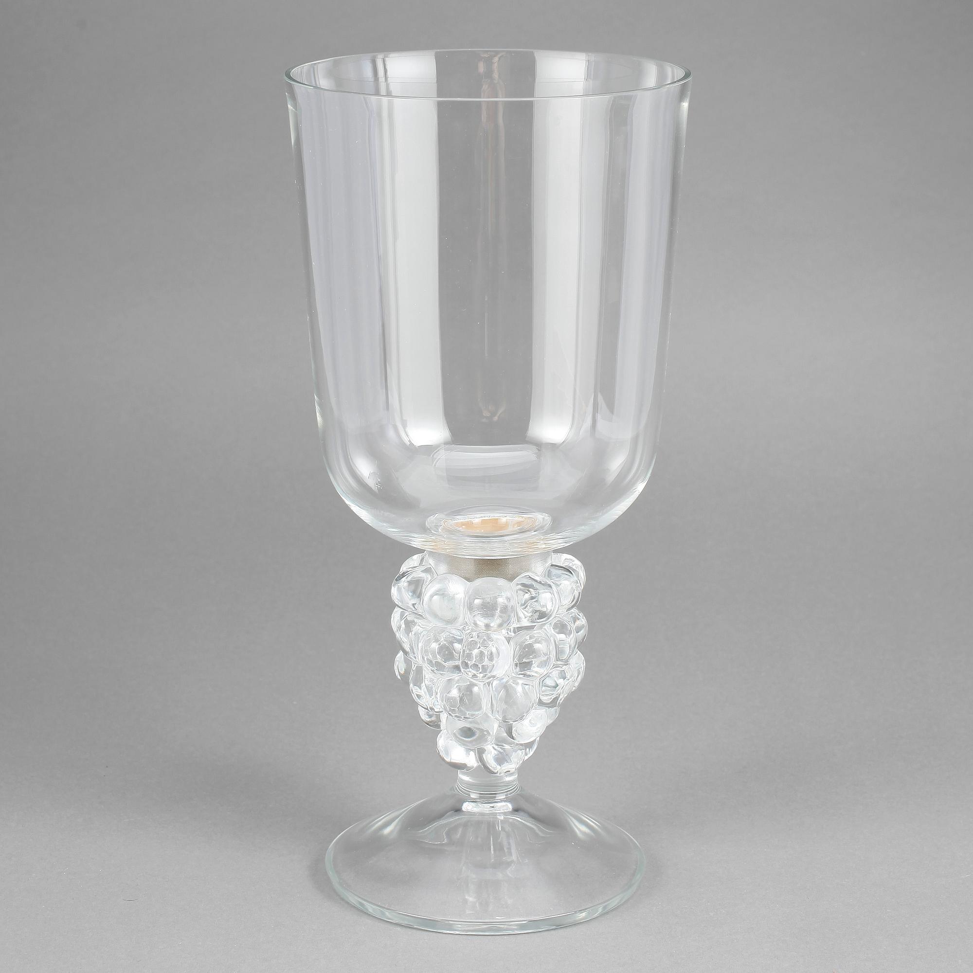 GLASOBJEKT/LJUSSTAKE, tvådelad, glas, Lalique, 1960-tal.