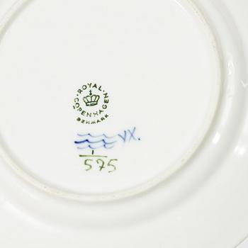 Royal Copenhagen, A 28-piece half lace porcelain servicem 'Blue Fluted', Denmark, 1960-68.