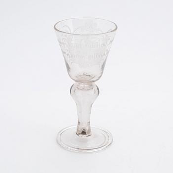 An 18th Century presumably German wine glass.