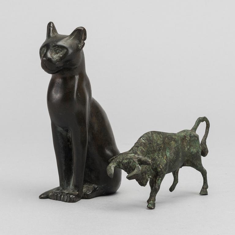 2 BRONZE FIGURINES, MID 20TH Century.