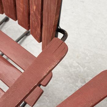 Four garden chairs, mid 20th century.