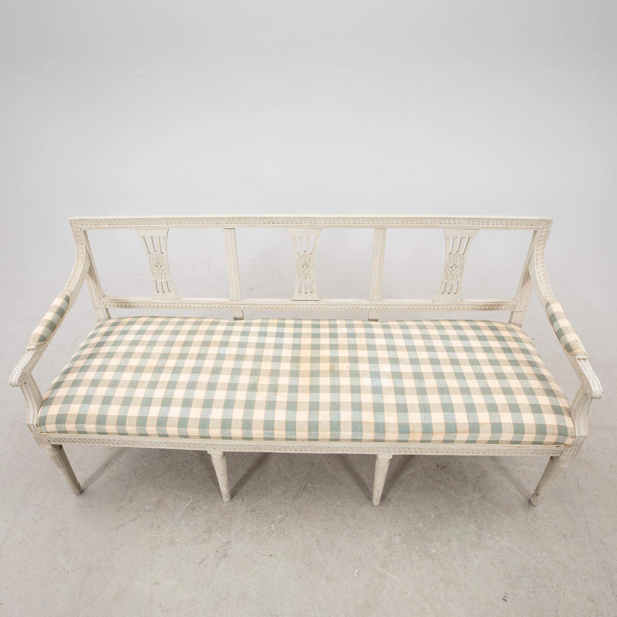A late Gustavian sofa from Lindome first half of the 19th century.
