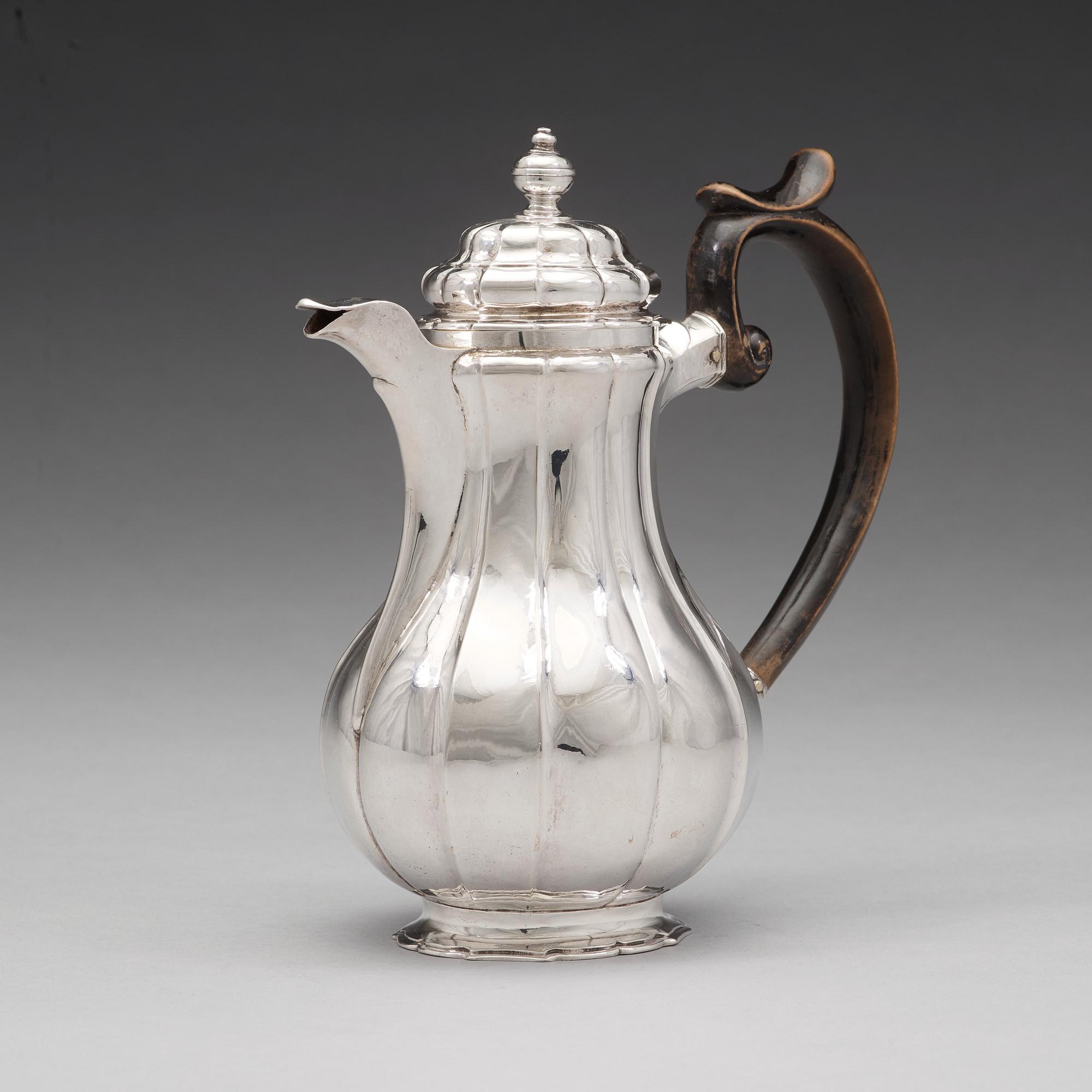 A Swedish mid 18th century silver coffee-pot, mark of Wilhelm Andreas Meijer, Stockholm 1746.