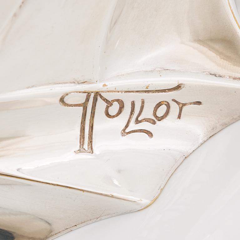 Paul Follot, teservis, försilvrad mässing, art nouveau, Frankrike tidigt 1900-tal.
