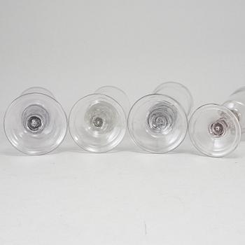 A set of four German glass goblets, 18th Century.