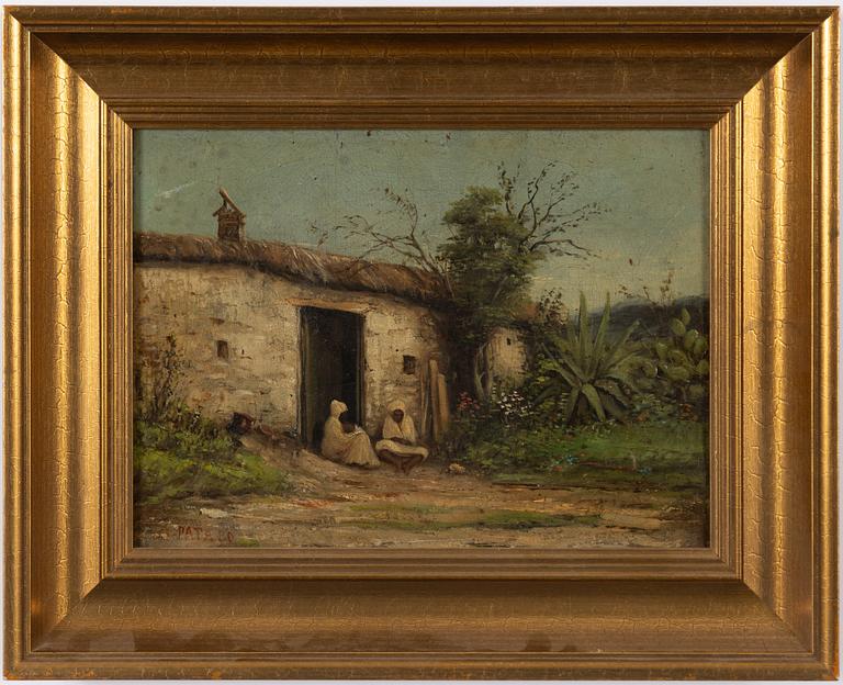 Cherubino Patà, Translation: "Oriental motif with figures outside a house".