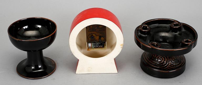 PARTI STENGODS, 3 delar, Gustavsberg, 1960-70-tal. Bl a Börje Skogh, Gustavsberg studio.