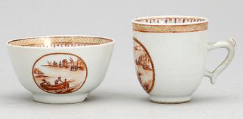 KOPP samt SKÅL, Kina, Qianlong (1736-1795).