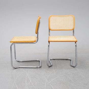 Eight tubular steel chairs, second half of the 20th Century.