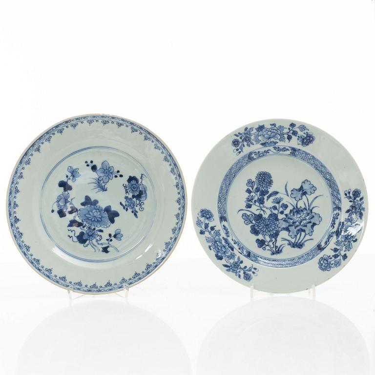 Tallrikar, 14 st, porslin, Kina, 1700-1800-tal.