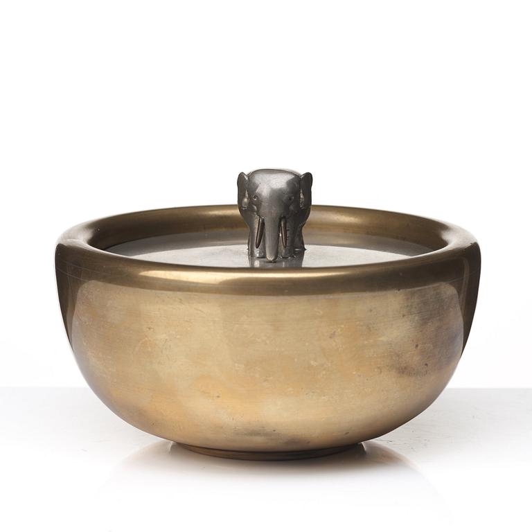 Josef Frank, a brass bowl with pewter cover, Svenskt Tenn, Stockholm 1949.