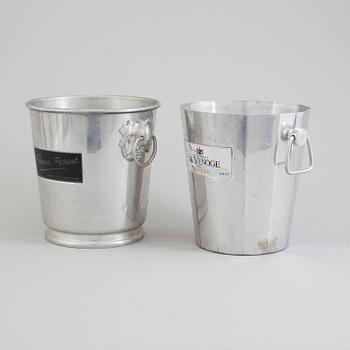 a set of aluminium champagne coolers, late 20th century.