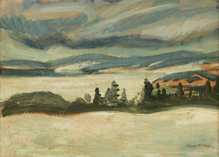 Helmer Osslund, Vinterbild med blåa moln.