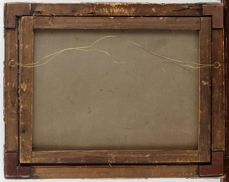 OLJEMÅLNING, duk lagd på pannå. Okänd mästare, 1800-tal.