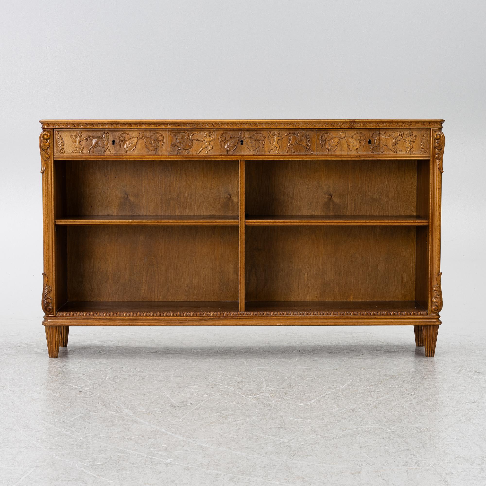 Bookcase, Eugen Höglund's sculptor workshop, Vetlanda, mid-20th century.