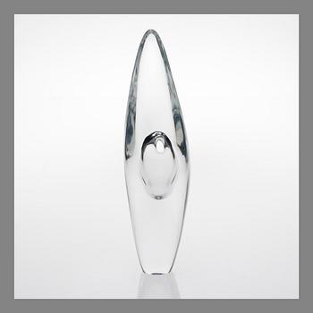 TIMO SARPANEVA, GLASS SCULPTURE. Orchid. Signed Timo Sarpaneva Iittala. Early 1970s.