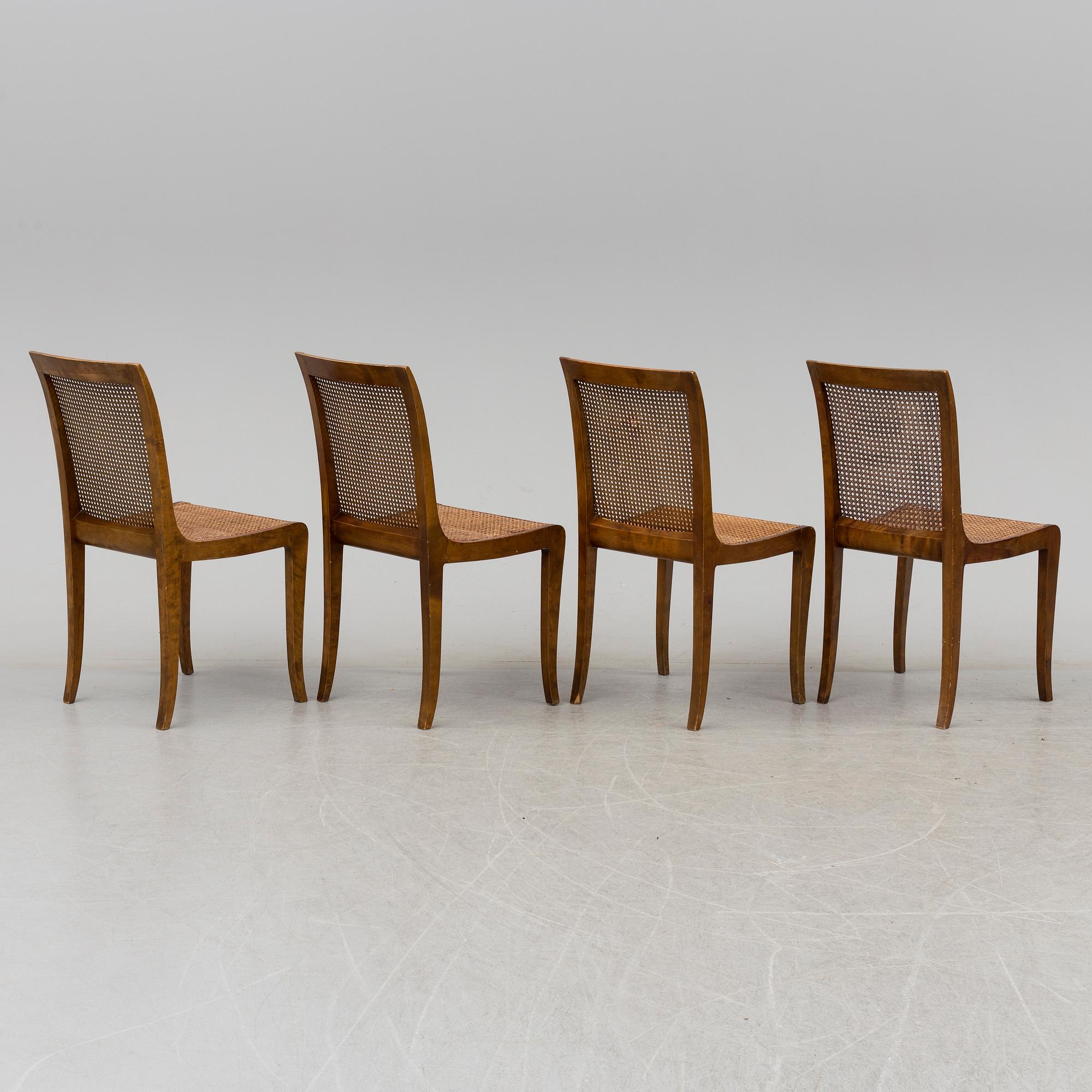 CARL MALMSTEN, stolar, 4 st, "Brevik", Nordiska Kompaniet.