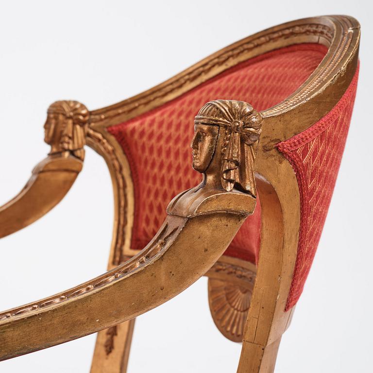 A pair of Swedish chairs in N C Salton's manner,  19th century.