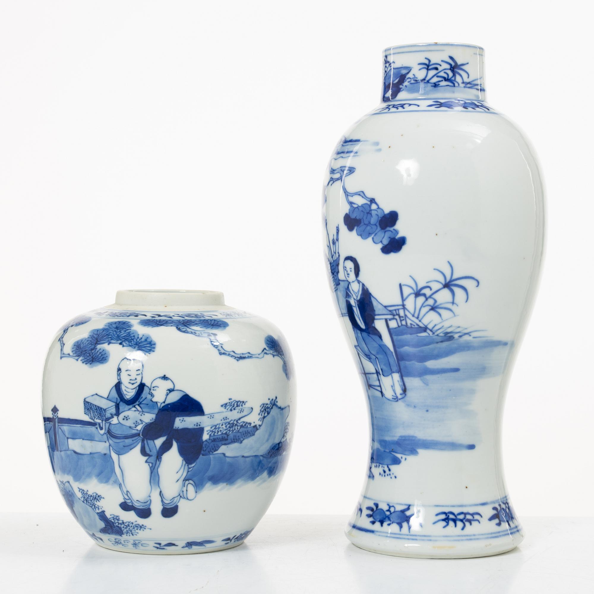 Bojan samt vas, porslin, Kina, Qingdynastin, 1800-tal.