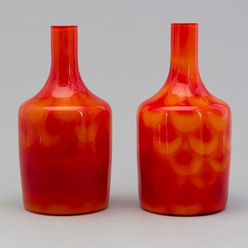 VASER, ett par, glas, Elme Glasbruk, 1960-tal.