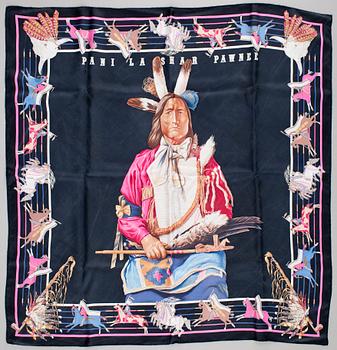 A silk scarf "Pani La Shar Pawnee" by Hermès.