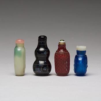 A group of four Chinese snuff bottles.