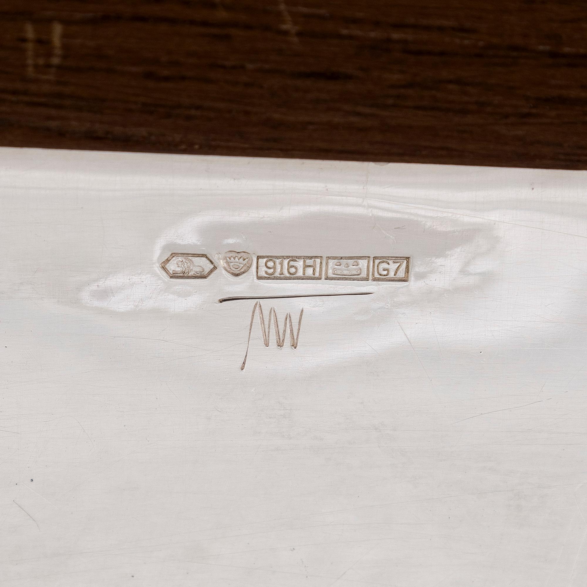 Tapio Wirkkala, bricka, silver, TW 225, Kultakeskus, Tavastehus 1960.