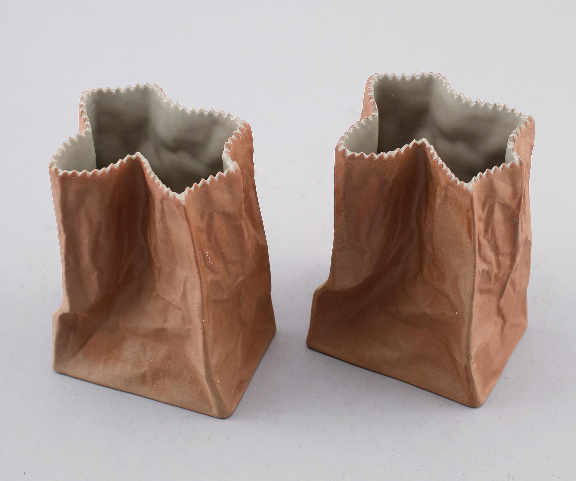 VASER, 2 st, porslin, Tapio Wirkkala, Studio-Linie, Rosenthal.