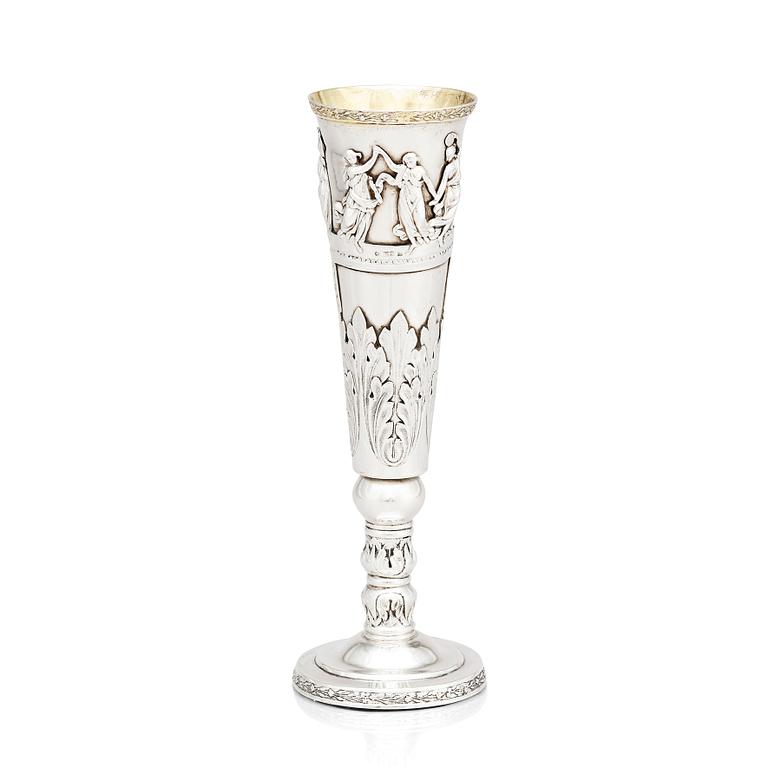 A Russian silver cup, mark of Peter Muller, S:t Petersburg, around 1830.