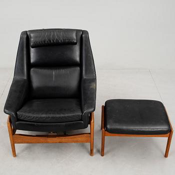 FÅTÖLJ OCH FOTPALL, "Profil", Folke Ohlsson, Dux, 1960-tal.