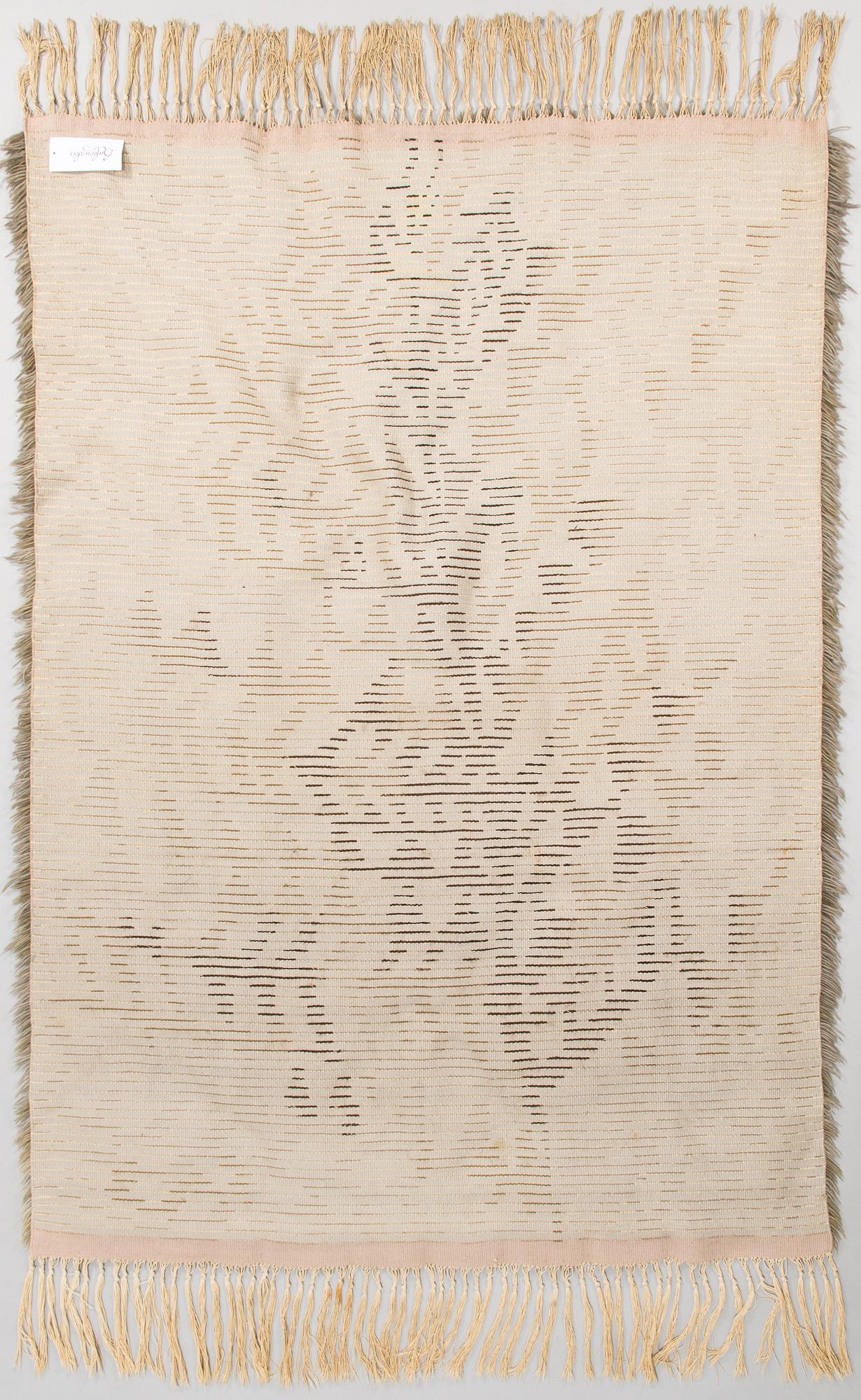 Kirsti Ilvessalo, ryijy, malli Suomen käsityön ystävät. Noin 162 x 117 cm.