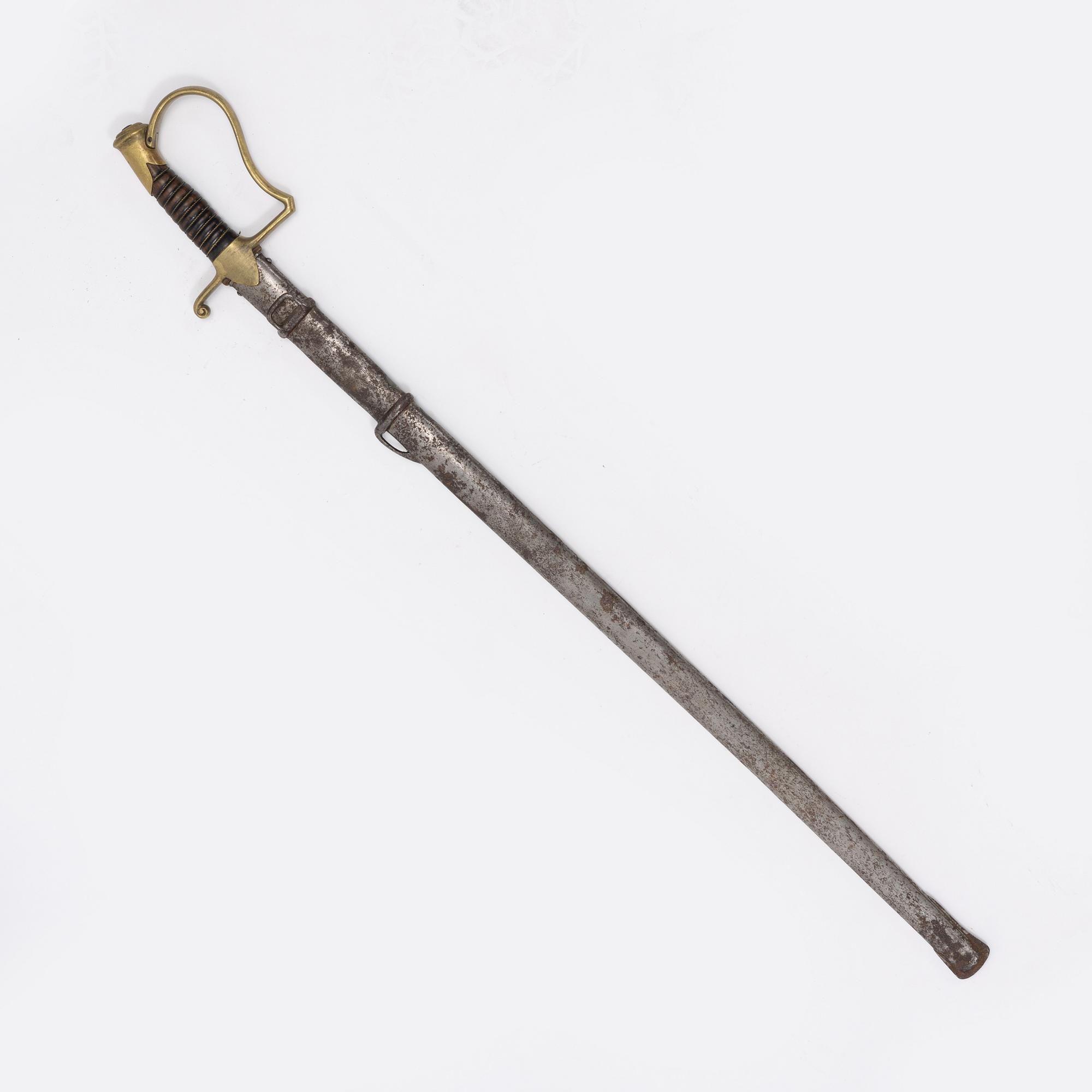 A Swedish artillery sabre, 1889 pattern, with scabbard.