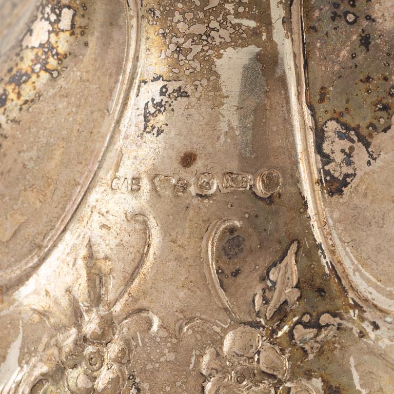 A pair of Swedish silver candlesticks, bearing the mark of GAB Stockholm, 1949.