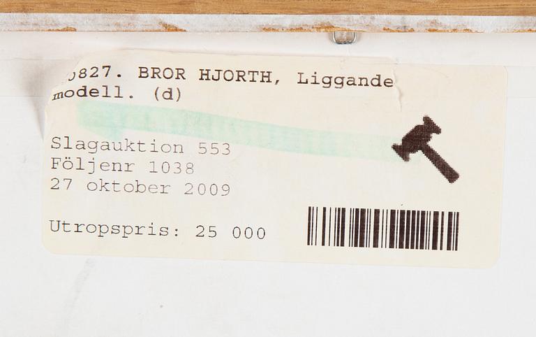 Bror Hjorth, teckning, signerad.