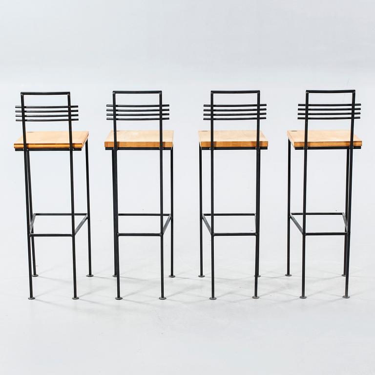 Four bar stools by Olson & Dåm, late 20th century.