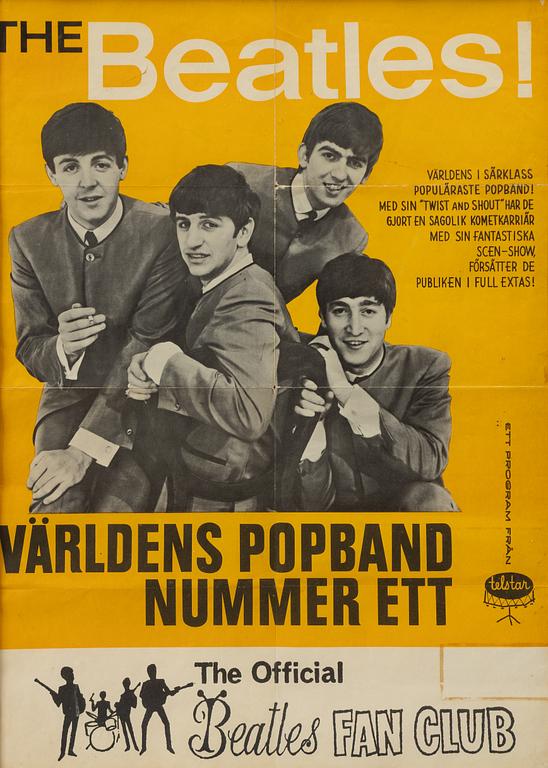 Concert poster, The Beatles, "The world's number one pop band", Telstar.