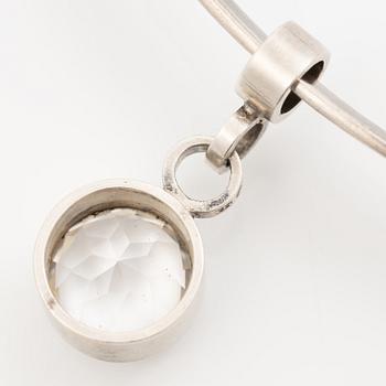 Cecilia Johansson, Necklace with pendant, silver and rock crystal.