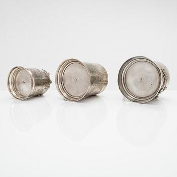 Three silver tea glass holder, Moscow 1908 - 1917.