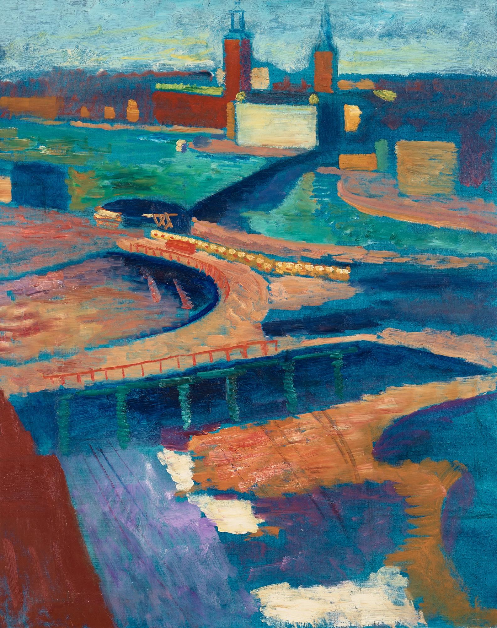 Isaac Grünewald, "Stockholmsvinter, Slussen".