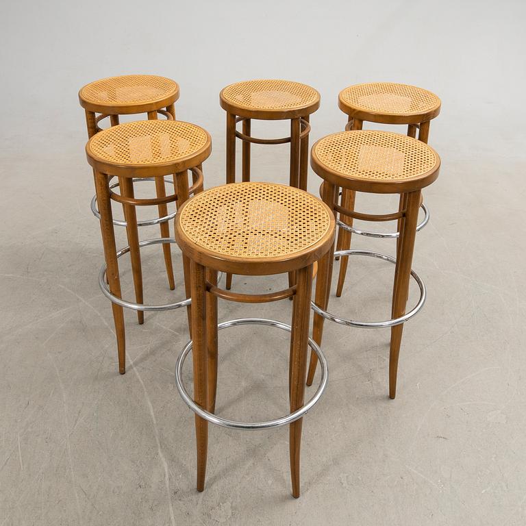 Bar stools, 6 pcs, Thonet, modern production.